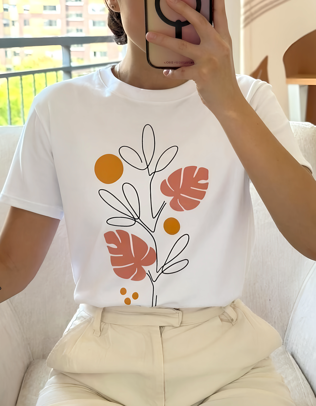 Camiseta Line Art Botánico