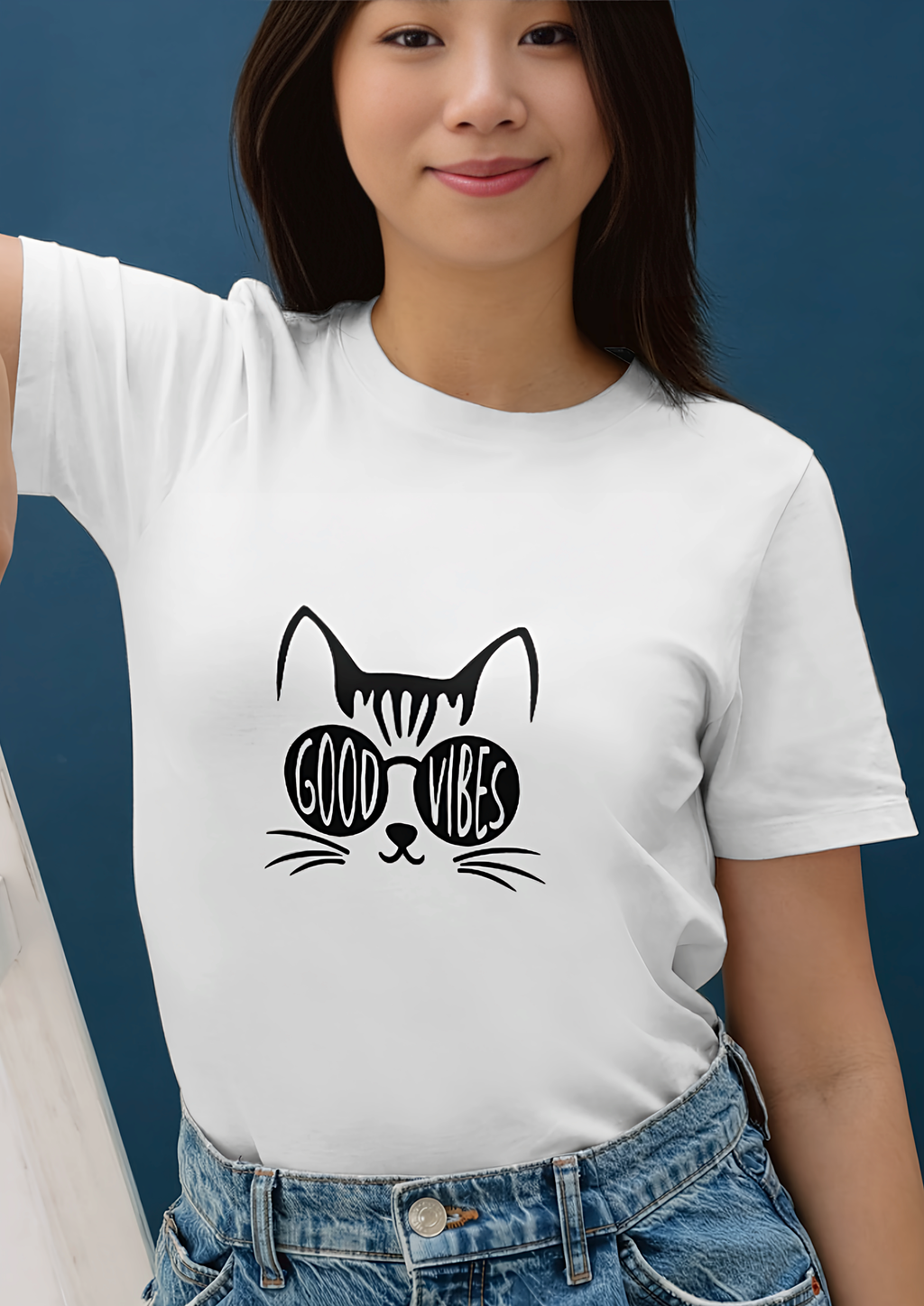 Camiseta Good Vibes Cat