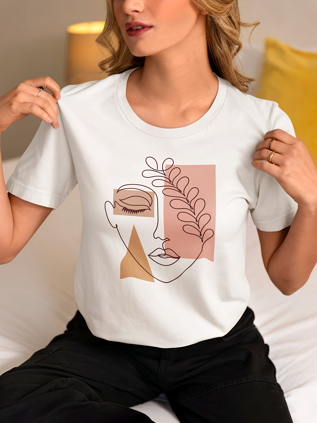 Camiseta Rostro Botánico Lineal