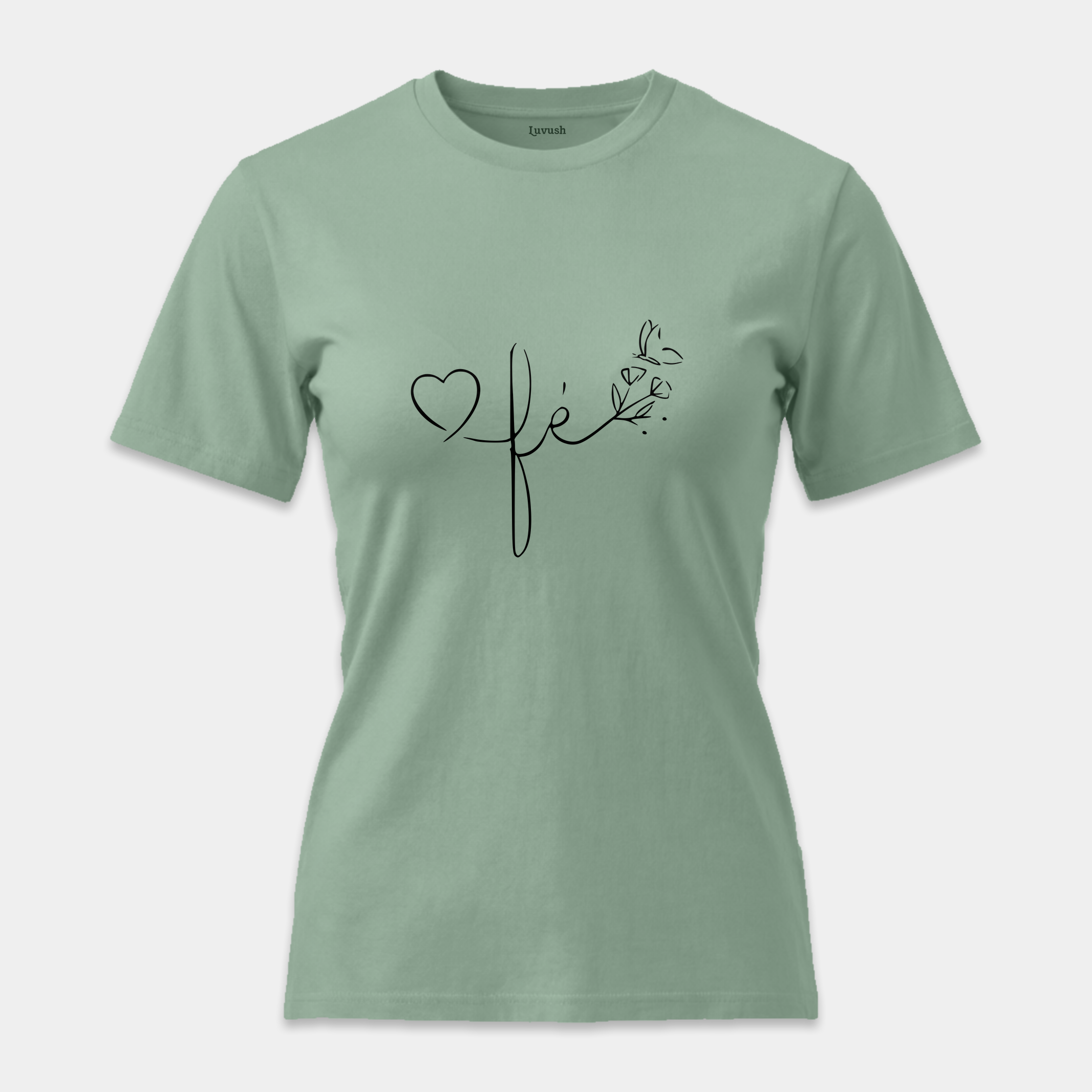 Camiseta Fé Corazón y Mariposa