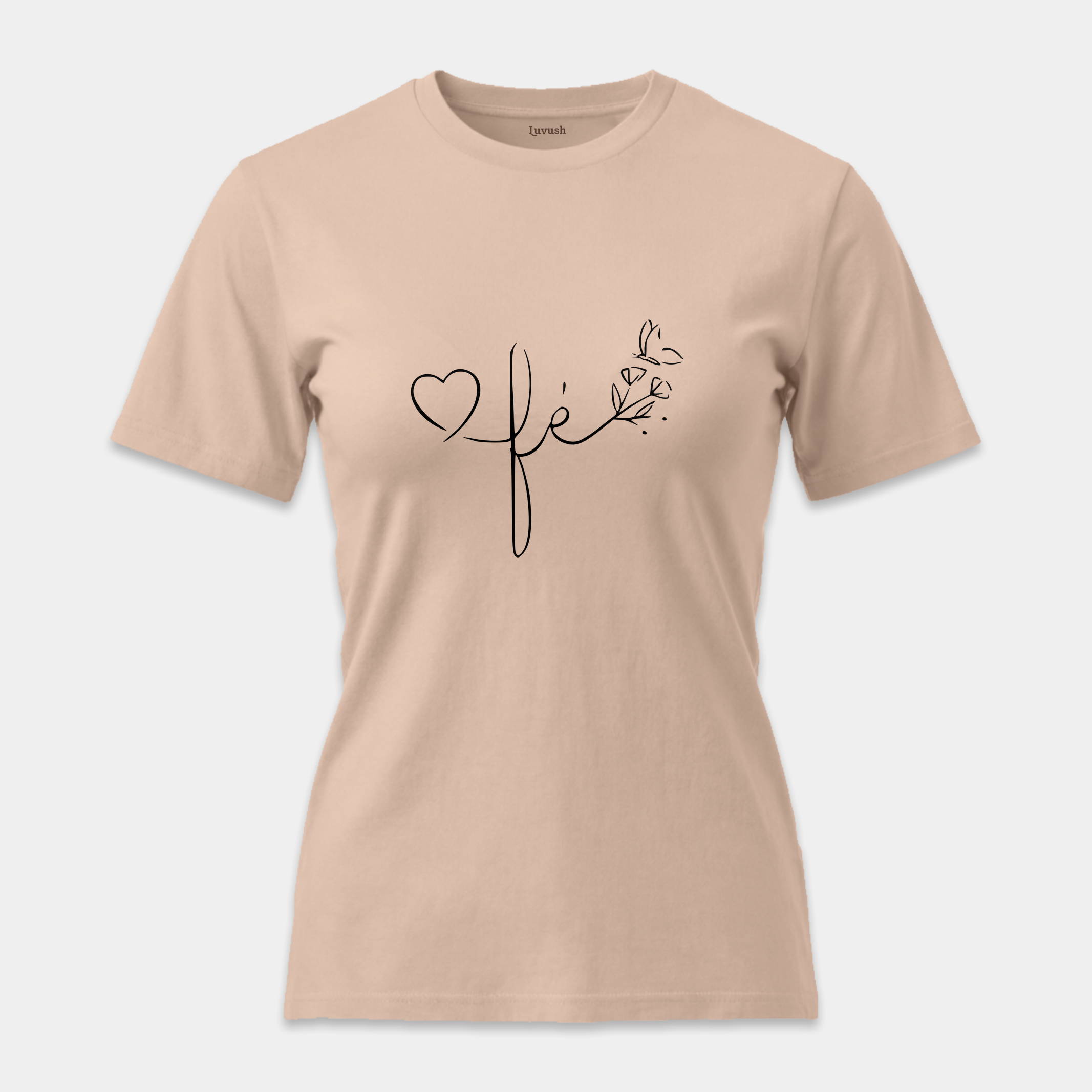 Camiseta Fé Corazón y Mariposa