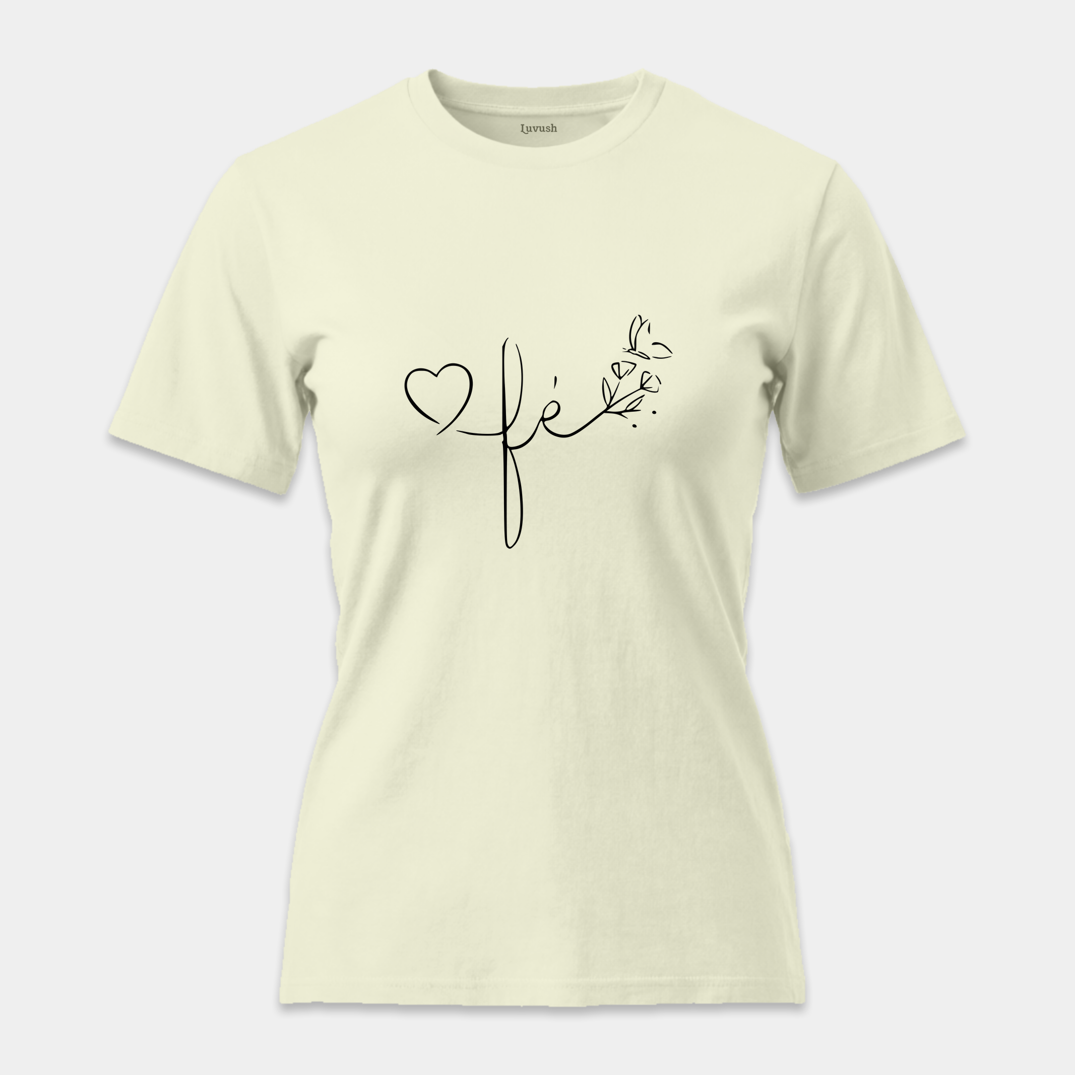 Camiseta Fé Corazón y Mariposa
