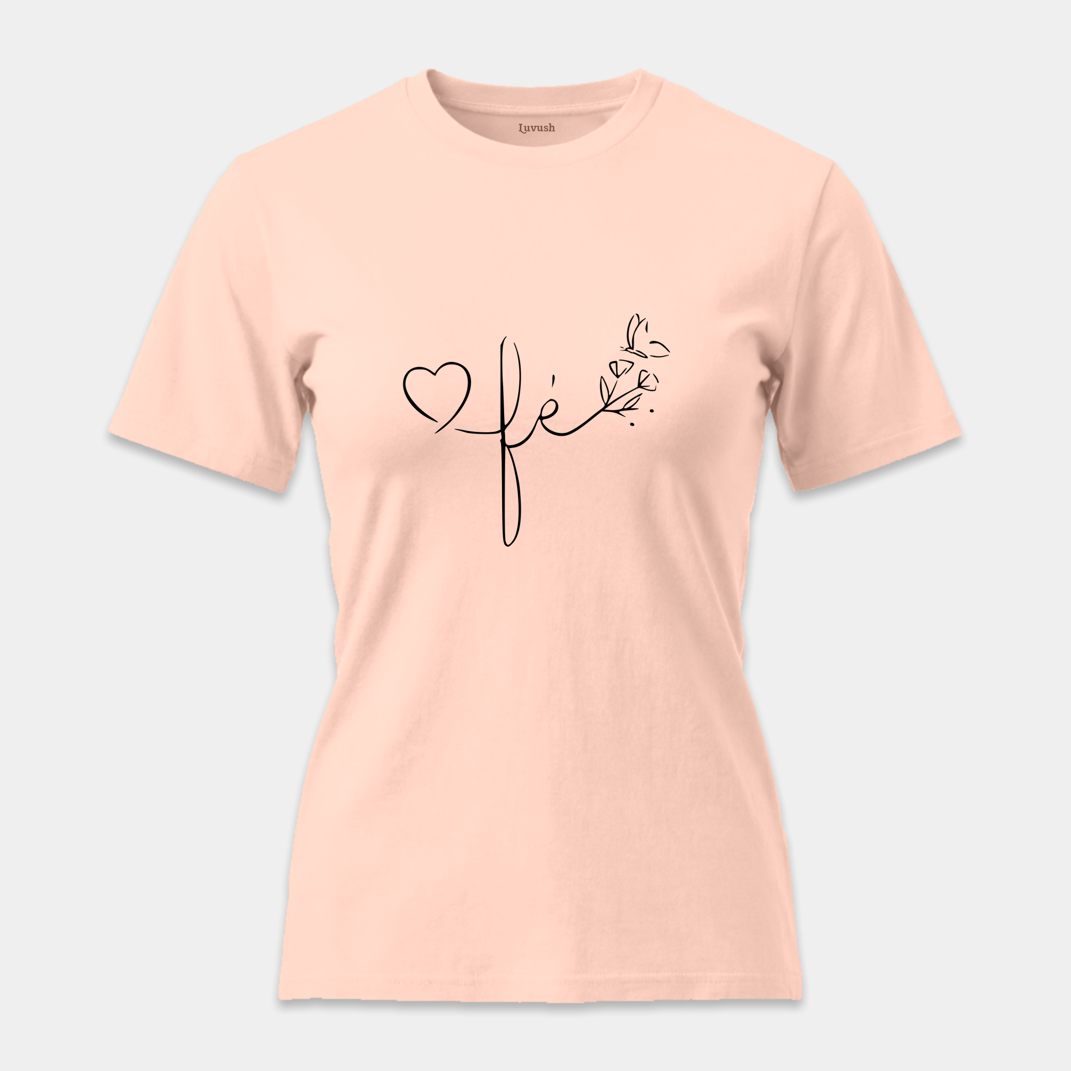Camiseta Fé Corazón y Mariposa