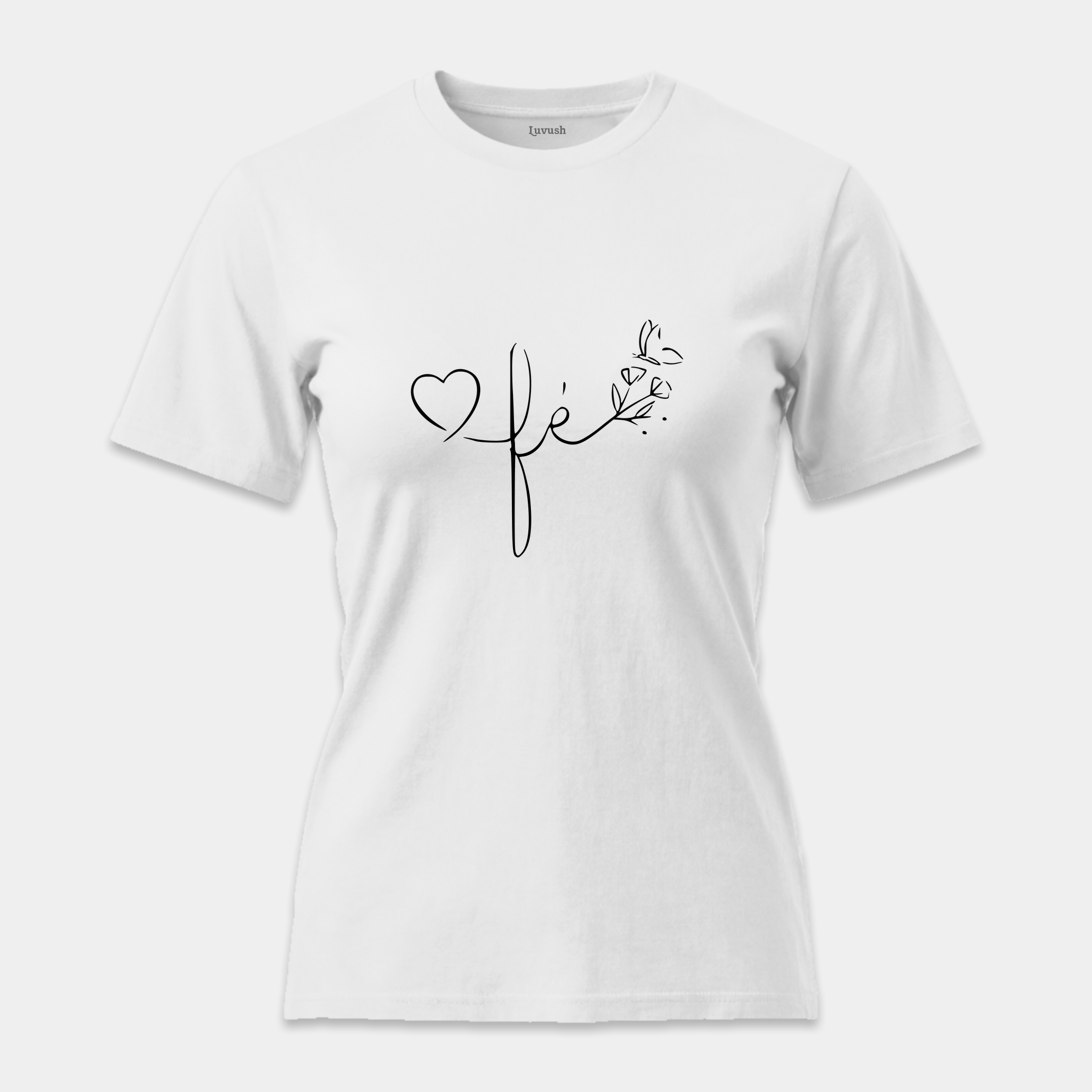 Camiseta Fé Corazón y Mariposa