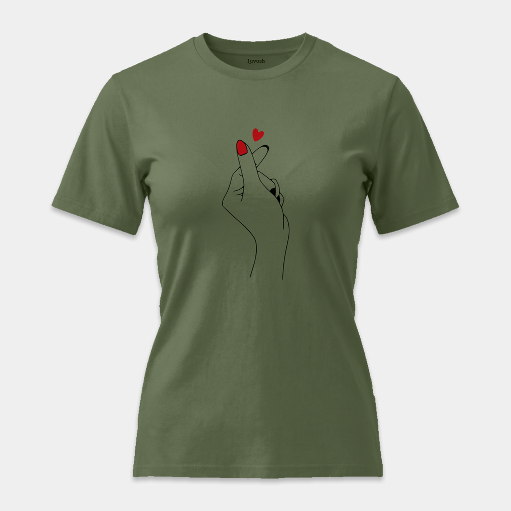 Camiseta Finger Heart Minimalista