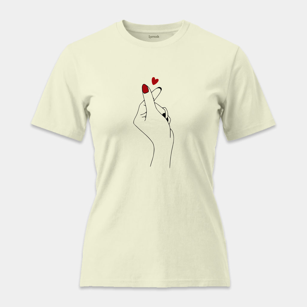 Camiseta Finger Heart Minimalista