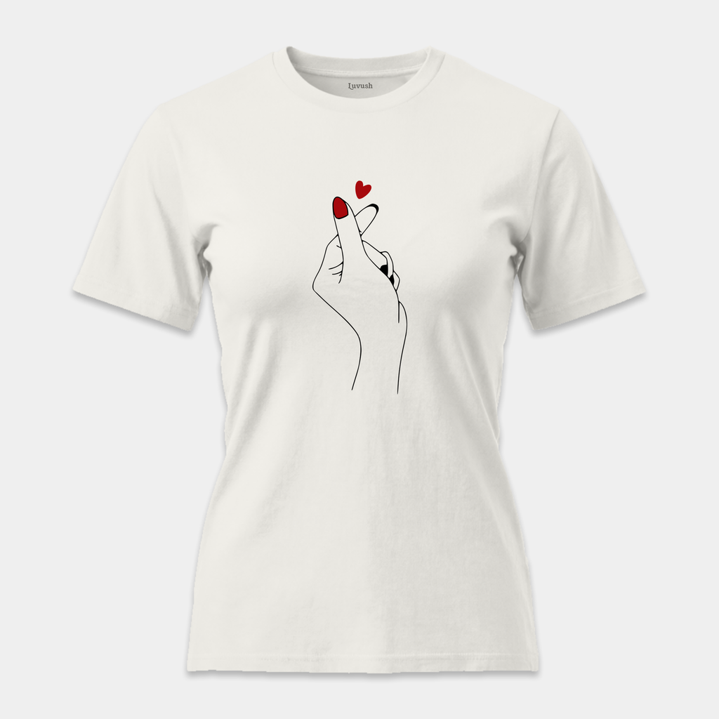 Camiseta Finger Heart Minimalista