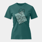 Camiseta Line Art Floral Mint