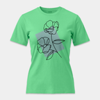 Camiseta Line Art Floral Mint