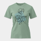 Camiseta Line Art Floral Mint
