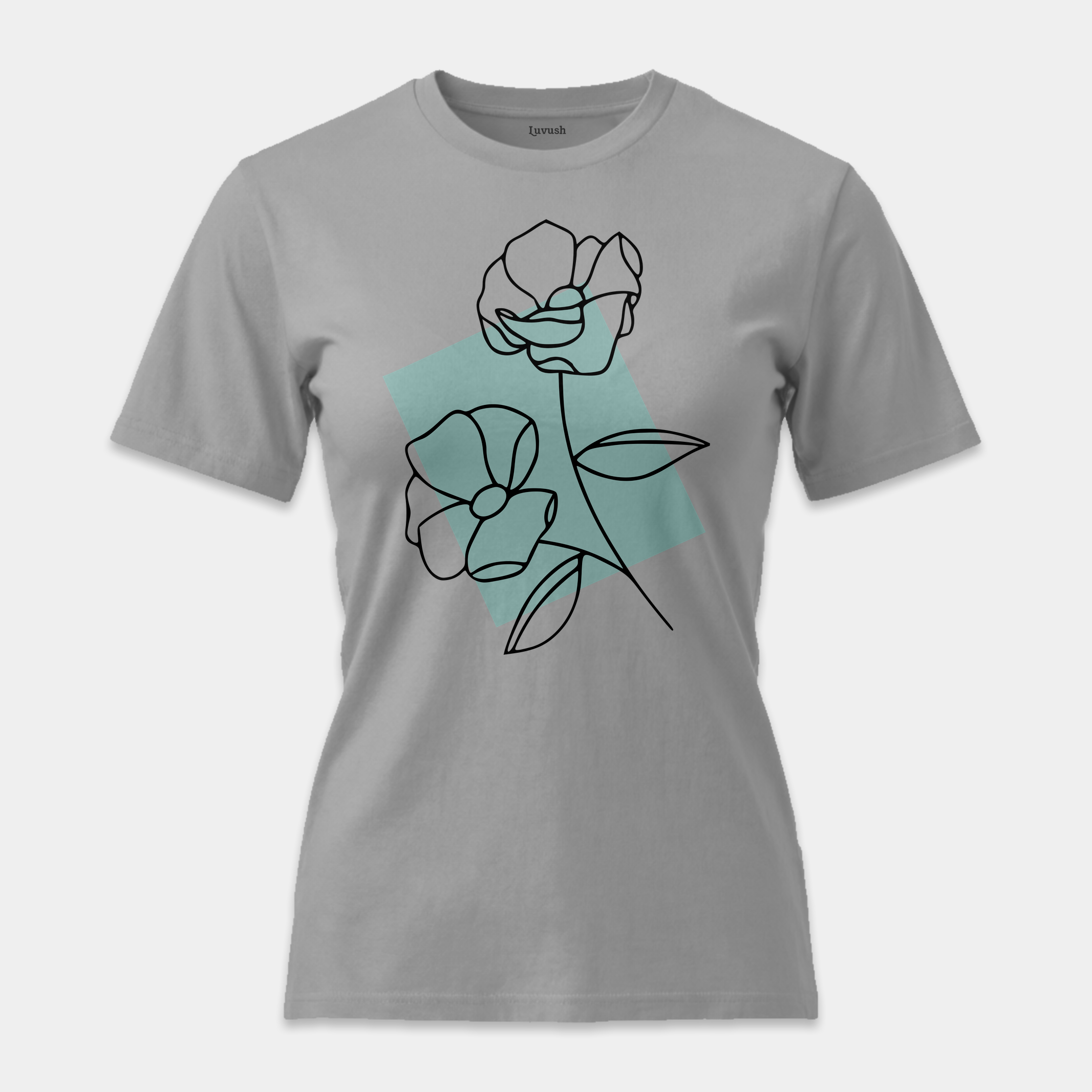 Camiseta Line Art Floral Mint