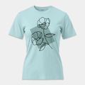 Camiseta Line Art Floral Mint
