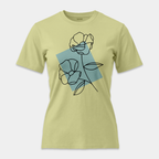 Camiseta Line Art Floral Mint
