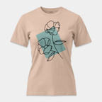 Camiseta Line Art Floral Mint
