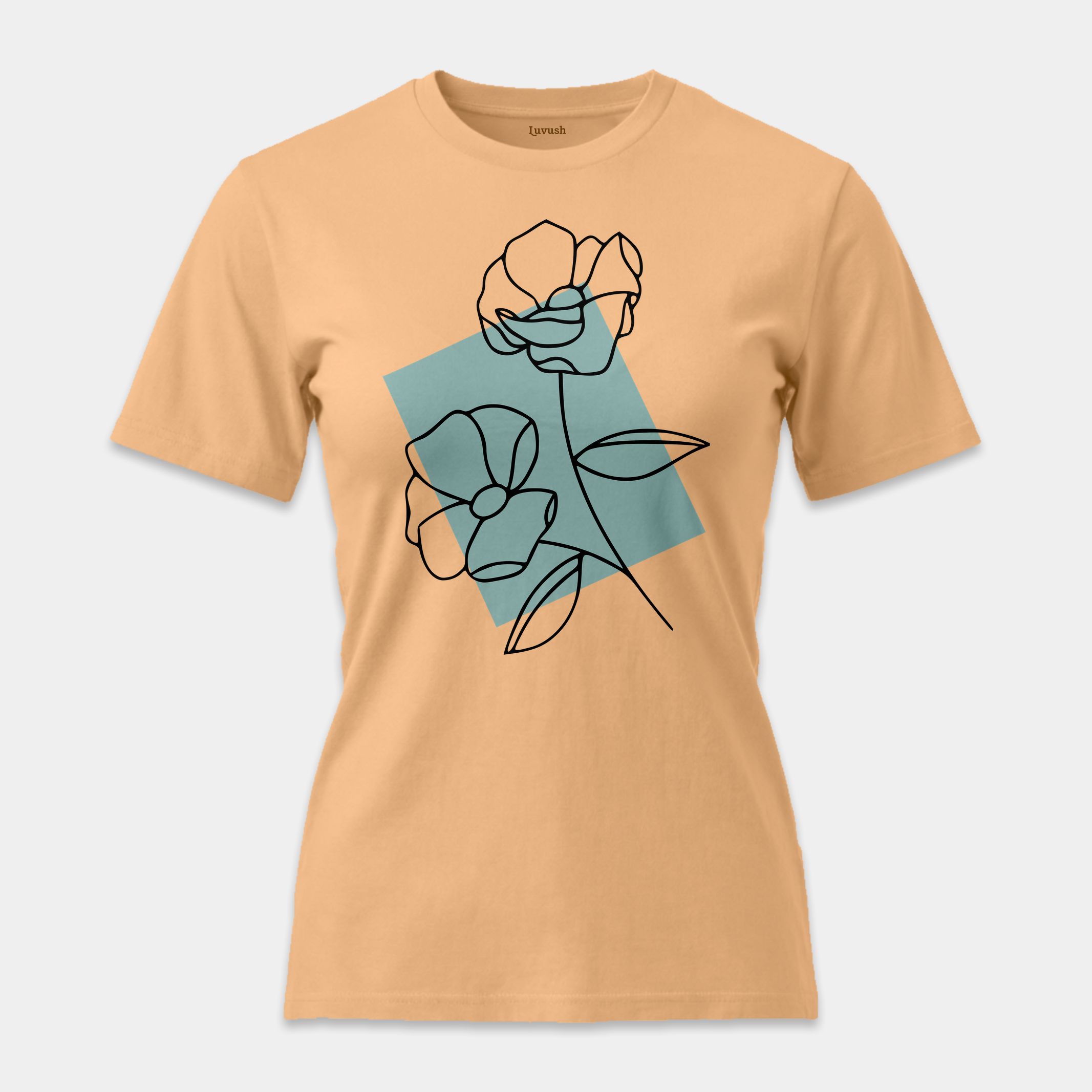 Camiseta Line Art Floral Mint