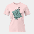 Camiseta Line Art Floral Mint