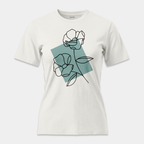 Camiseta Line Art Floral Mint