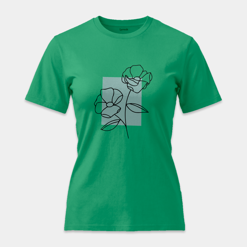Camiseta Flores Trazo Minimalista