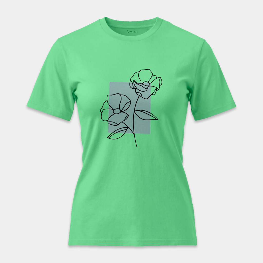 Camiseta Flores Trazo Minimalista