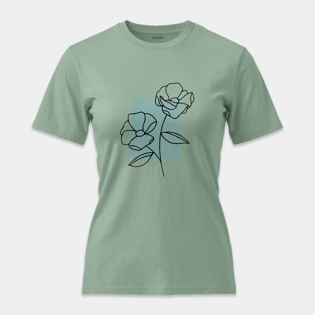 Camiseta Flores Trazo Minimalista