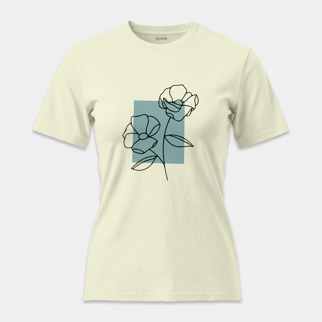 Camiseta Flores Trazo Minimalista
