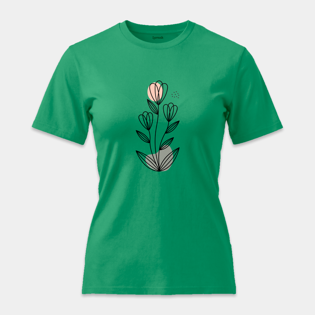 Camiseta Botánica Líneas Rosa