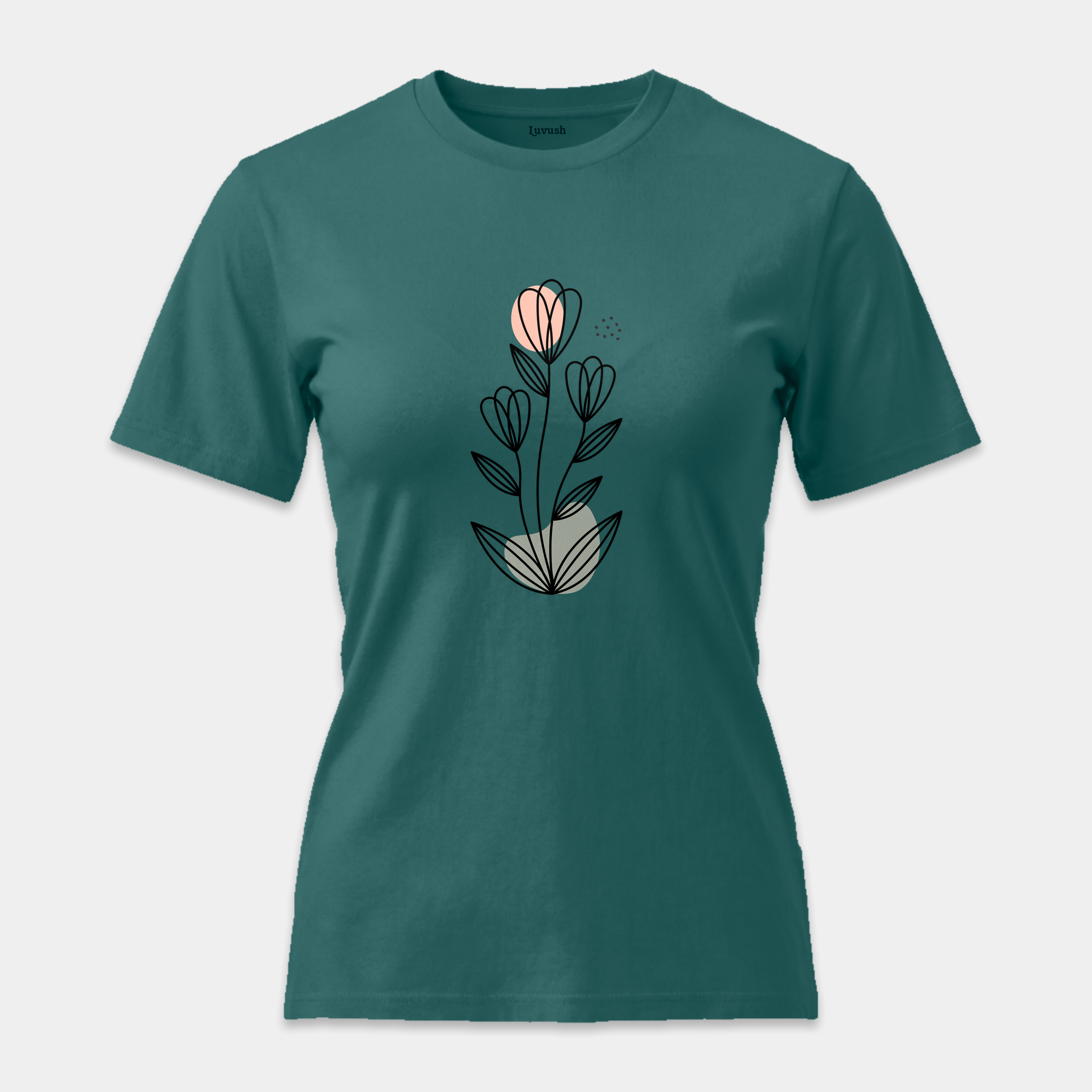 Camiseta Botánica Líneas Rosa