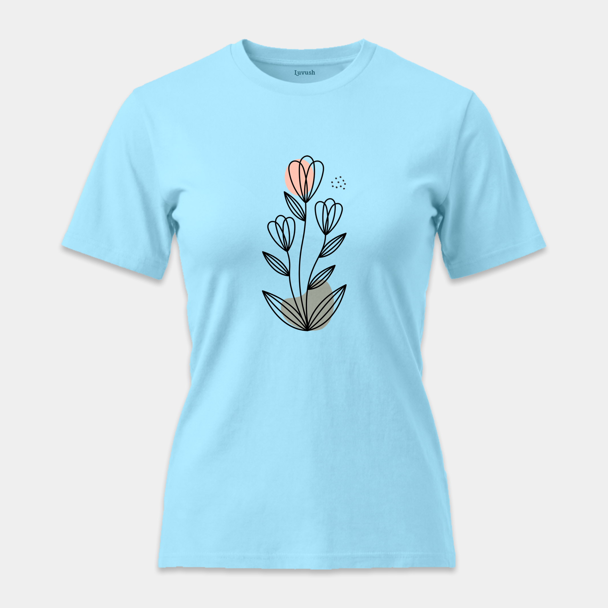 Camiseta Botánica Líneas Rosa