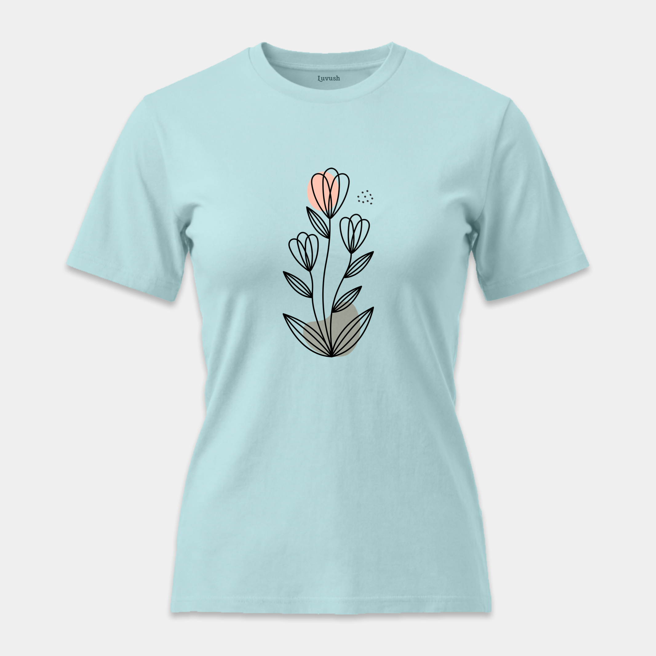 Camiseta Botánica Líneas Rosa
