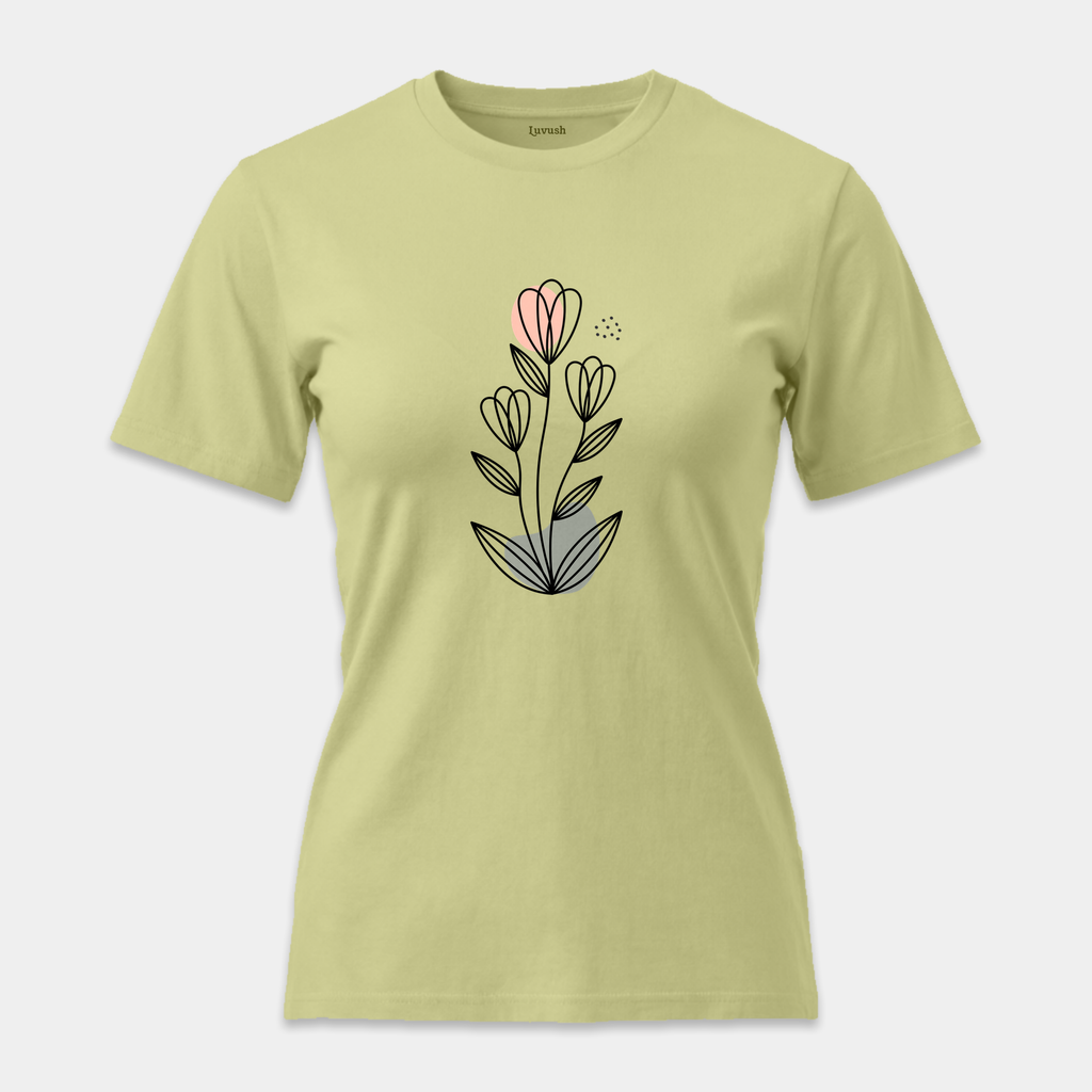 Camiseta Botánica Líneas Rosa