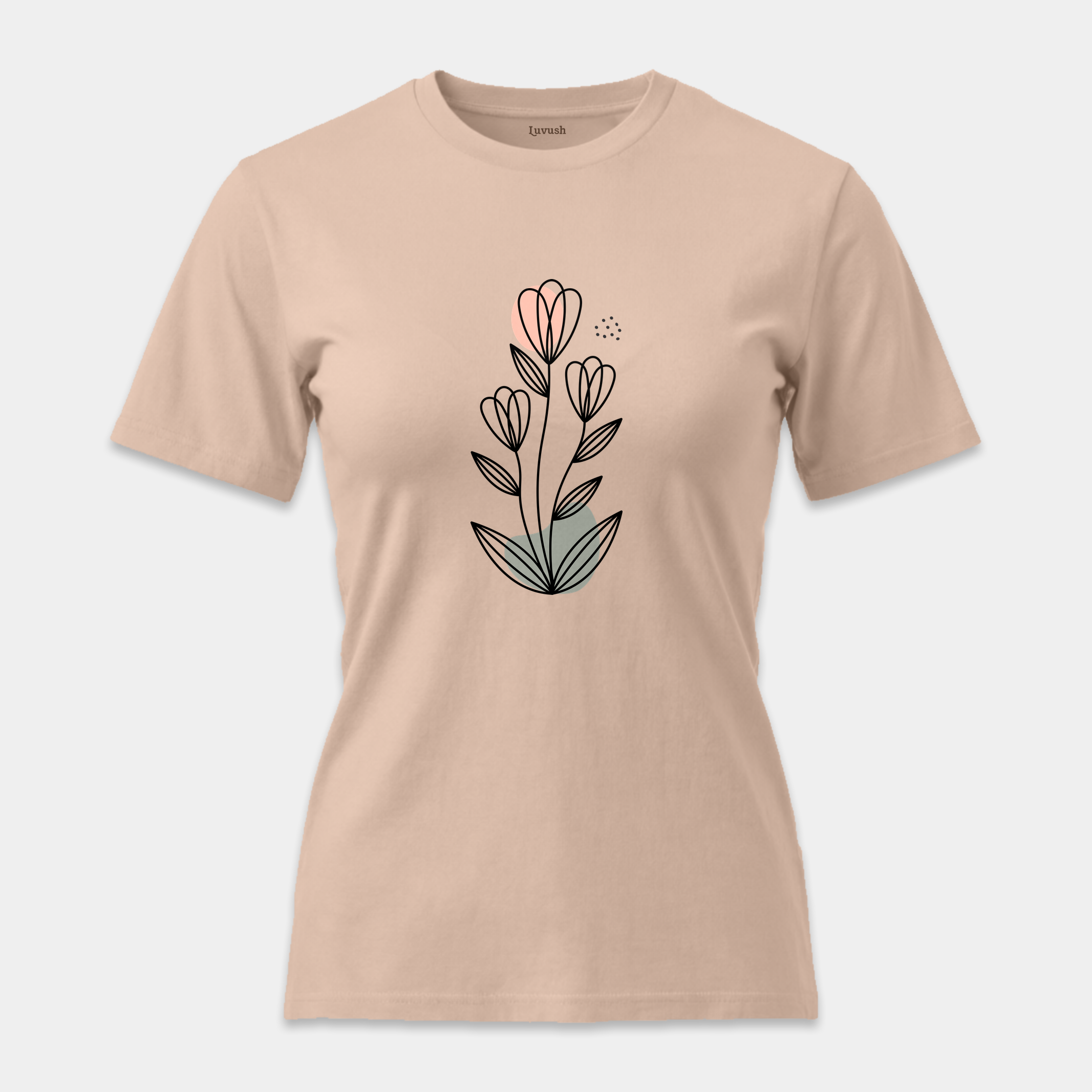 Camiseta Botánica Líneas Rosa