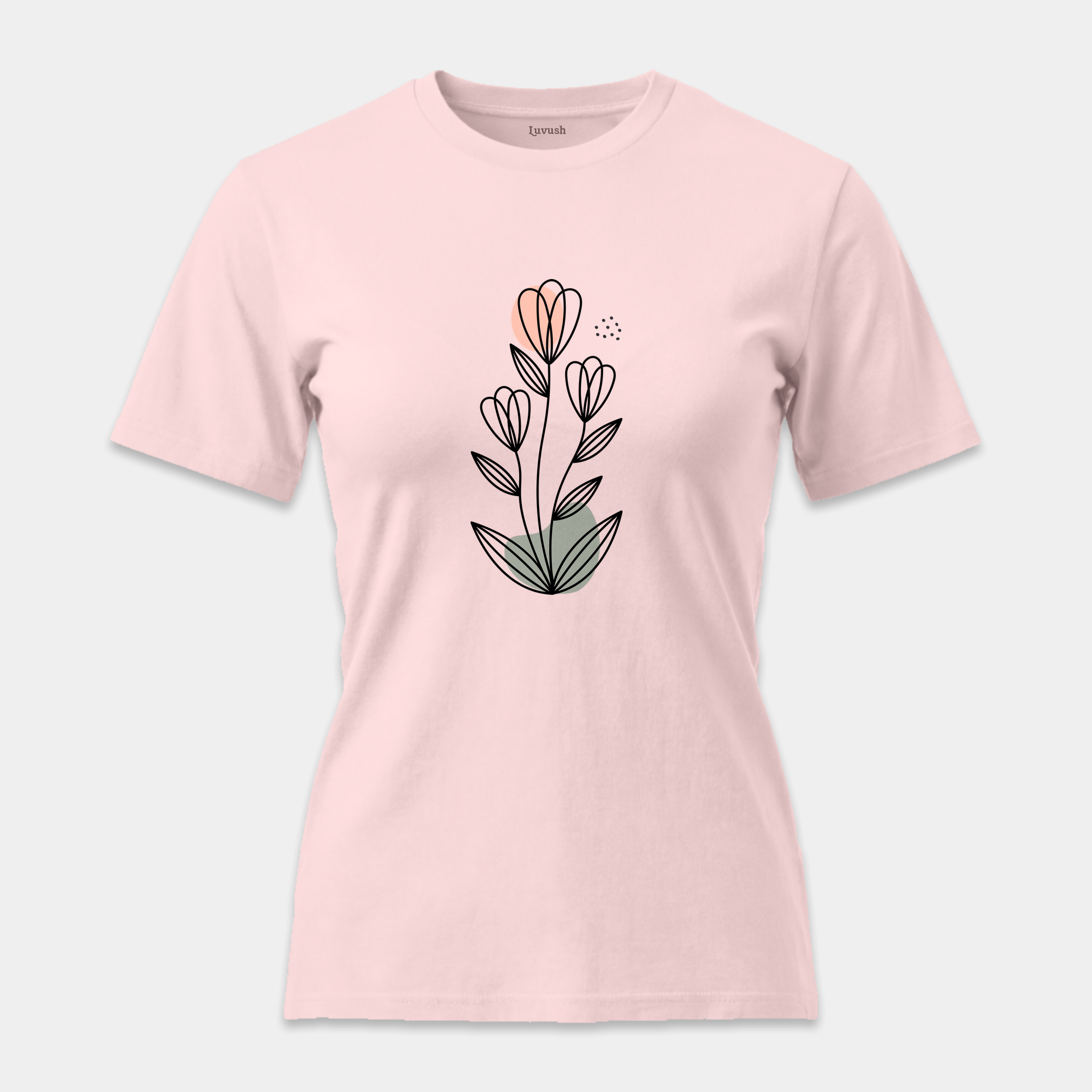 Camiseta Botánica Líneas Rosa
