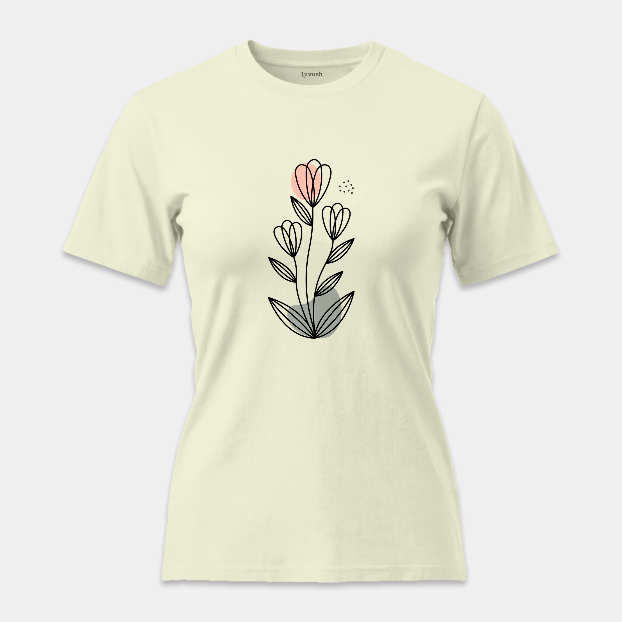Camiseta Botánica Líneas Rosa