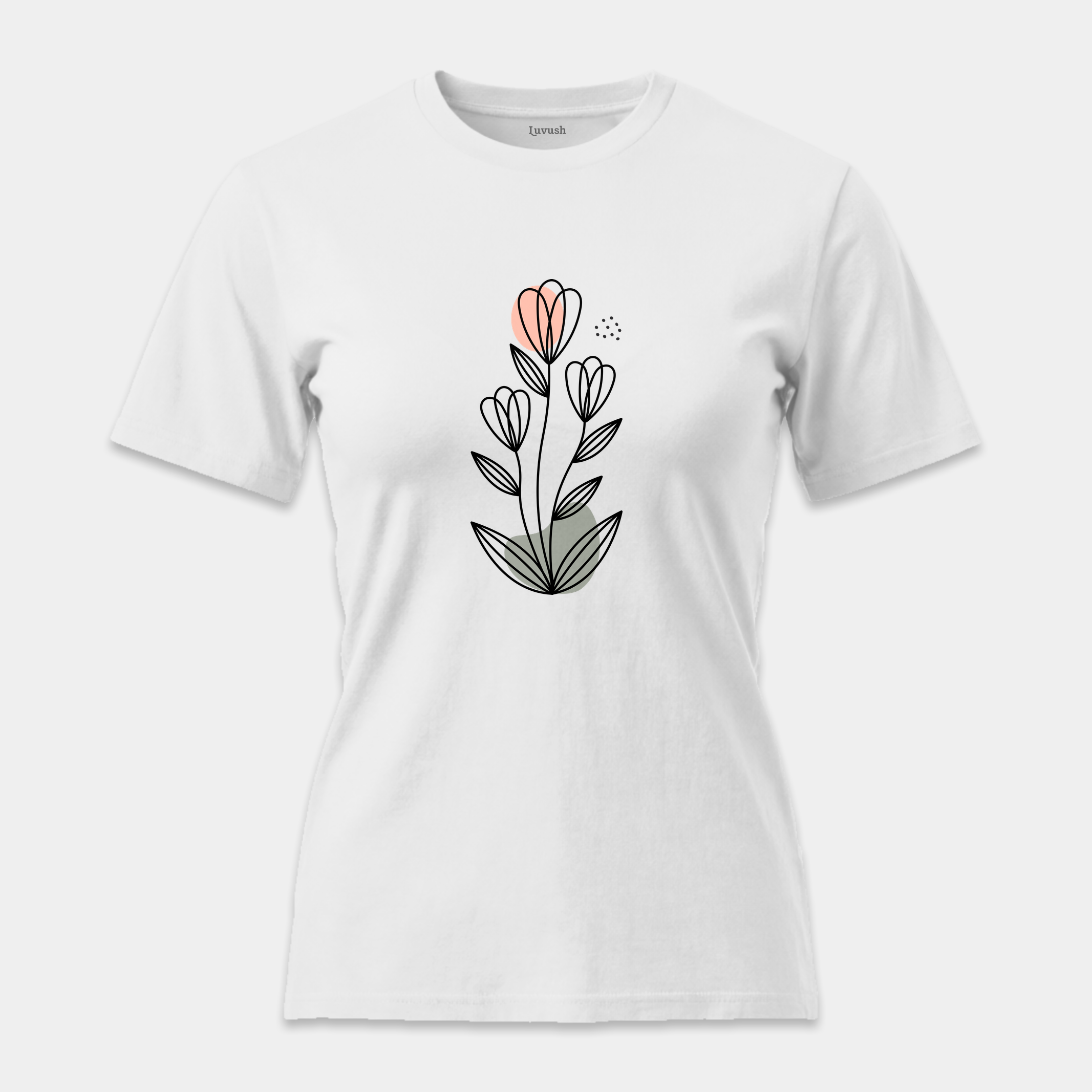 Camiseta Botánica Líneas Rosa