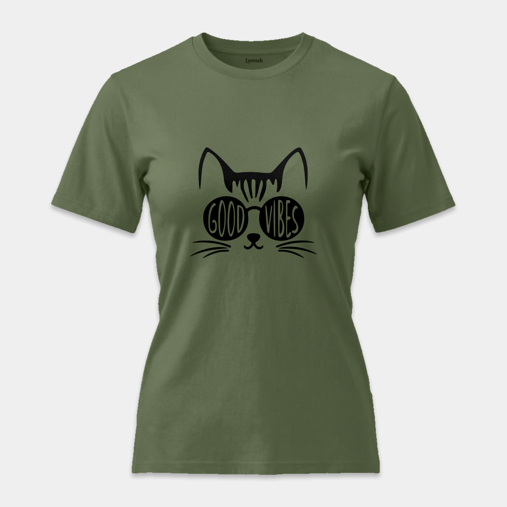 Camiseta Good Vibes Cat