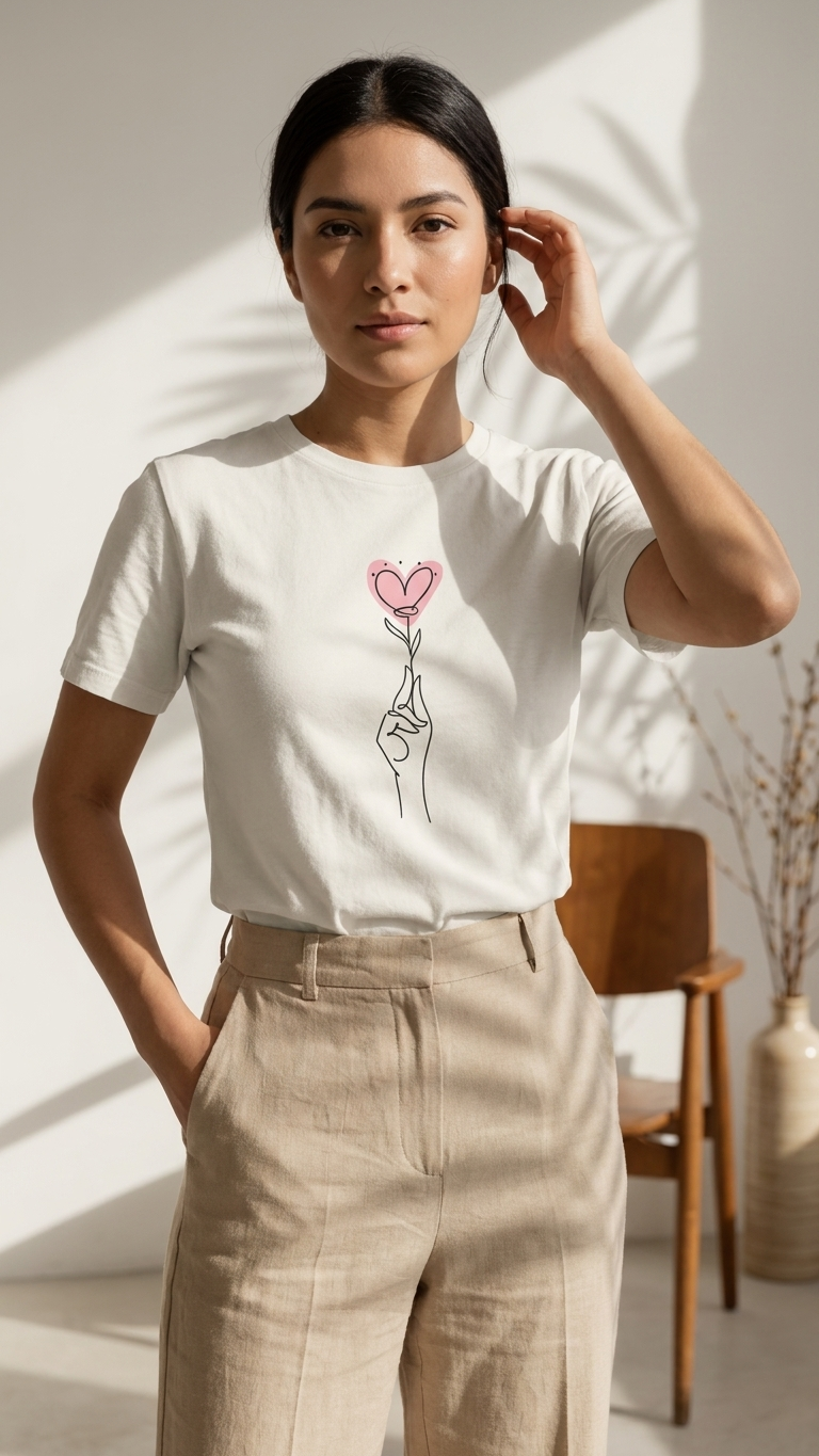 Camiseta Trazo Corazón Botánico